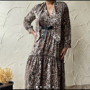 Shein snakeskin long sleeve maxi dress
